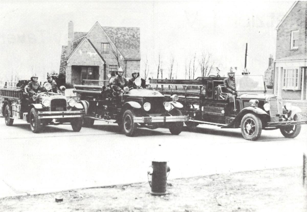 three West View firetrucks, late 1930s
