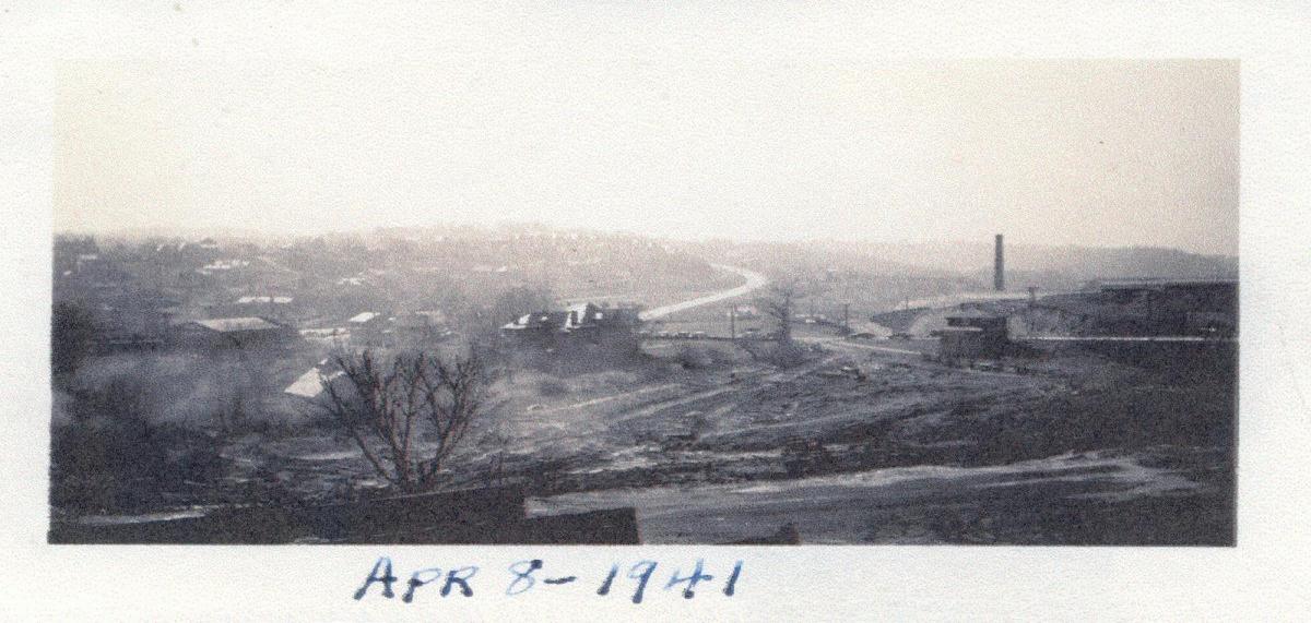 unfinished construction of West View High Field, April 8, 1941