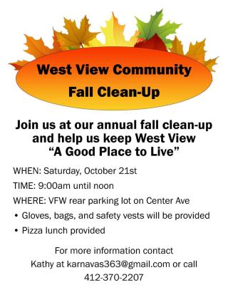 West View Community Fall Clean-Up Flyer